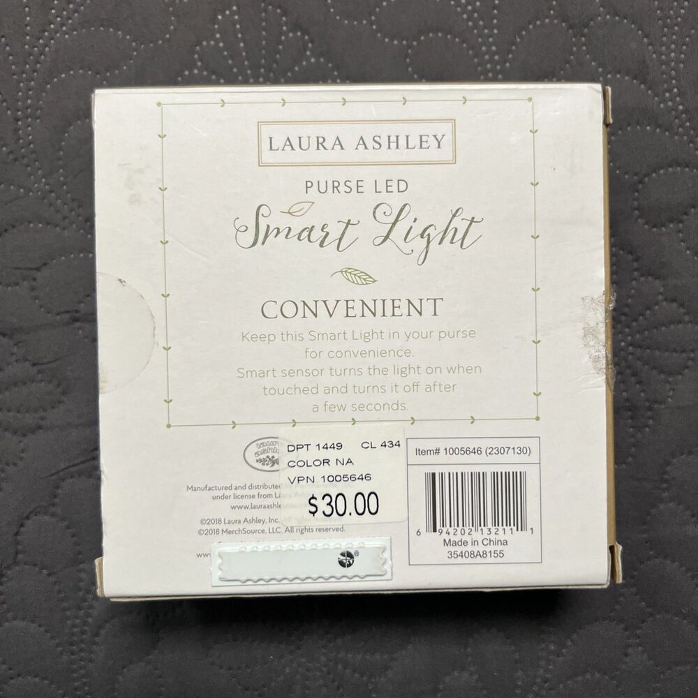Laura Ashley Purse LED Smart Light Convenient Smart Sensor for Handbag NIB Gift - Picture 4 of 7